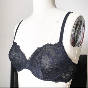 2/50👙 NWOT Morgan black luxe lace sexy bra 34B